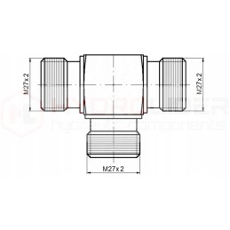 BBB tee jungtis 3x m27x2 hidrolideris