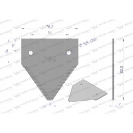 Derliaus nuėmimo peilis 83x76x2mm skylė 5 5 261431m1 mf warynski