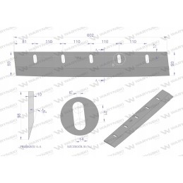Pašarų kombaino būgno peilis 5 skylės 10 mm fortschritt