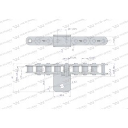 C08B R1 serbentų kombaino grandinė su 19 peilių