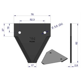 Warynski derliaus nuėmimo peilis New Holland, dantytais ašmenimis