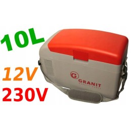 Nešiojamas turistinis šaldytuvas 10l granitinis 12v 230v