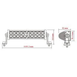 LED panelė offroad halogeninė lempa 240w IP68 18500lm