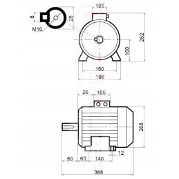 Variklis 400v b3 3kw g100l 1420rpm hidrolideris