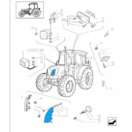 Priekinis kairysis žibintas new holland tn60 tn70 korpusas