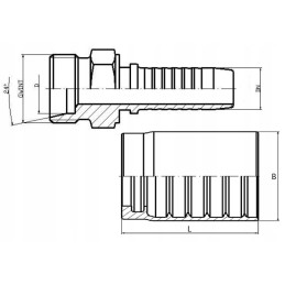 5x išorinis sriegis M16 su mova dn8 5 16