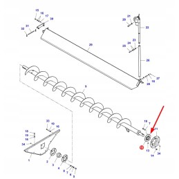 D41714100 grūdų išleidimo vamzdžio sraigtinis guolis