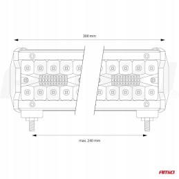 Darbinė lempa LED šviesos skydelis 300x74mm 6400lm