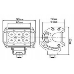 LED panelinė darbo lempa halogeninė 18w cree 1800lm