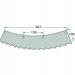 Kairiojo kemperio pašarų kombaino rotoriaus pjovimo peilis LCA78239