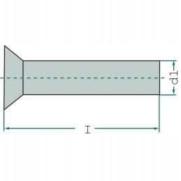 Įgilintos galvutės kniedės 14mm 6mm granito