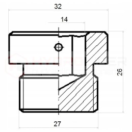 B m27x1 5 kištukas su ed hidroliderio sandarikliu