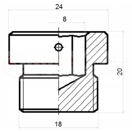 B m18x1 5 kištukas su ed hidroliderio sandarikliu