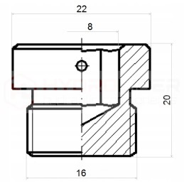 m16x1 5 kištukas su ed hidroliderio sandarikliu