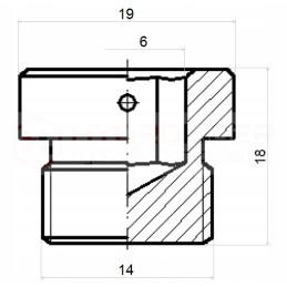 B m14x1 5 kištukas su ed hidroliderio sandarikliu