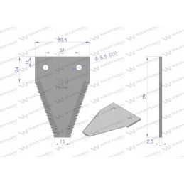 Derliaus nuėmimo peilių ašmenys Warynski rapsų juostelė