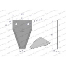 Derliaus nuėmimo peilių ašmenys Warynski rapsų juostelė