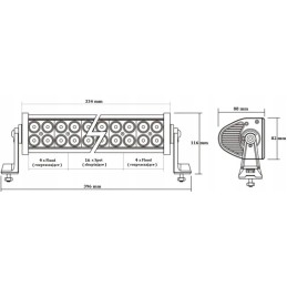 LED skydelio visureigių lempa halogeninė 72w 7200lm hit