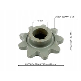 Nuožulnus konvejerio ratas su 9 fi 40 670489
