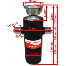 Priekabos hidraulinis cilindras st5 1050 8t l 388