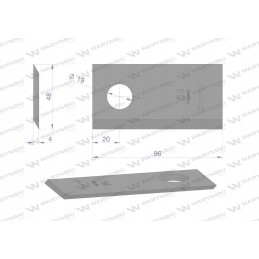 Dešinysis vejapjovės peilis 96x48x4mm skylė 19 naudojimo atvejų