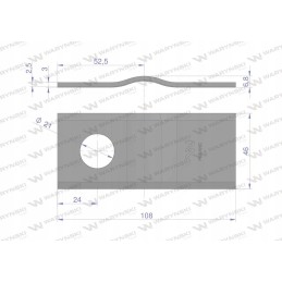 Išlenktas vejapjovės peilis 108x46x3mm skylė 21 panaudojimas