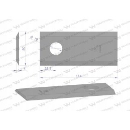 Vejapjovės peilis 114x48x4mm skylė 19 panaudojimų