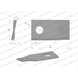 Dešinysis vejapjovės peilis 94x50x4mm skylė 19 naudojimo atvejų