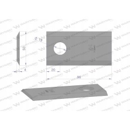 Vejapjovės peilis 96x50x4mm skylė 19 panaudojimų