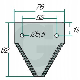 Dalgio ašmenys 2 7 mm new Holland 80309197 80365110