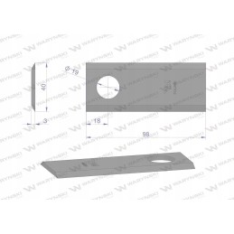 Vejapjovės peilis 98x40x3mm skylė 19 panaudojimų