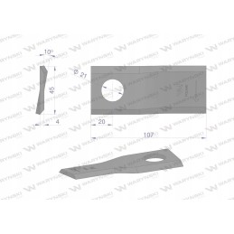 Dešinysis vejapjovės peilis 107x46x4mm skylė 21-25