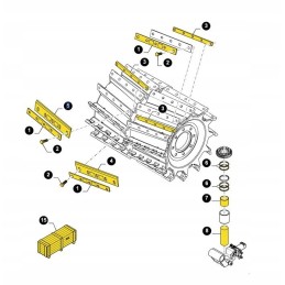 New Holland fr dešiniojo pašarų kombaino peilių rinkinys 874944