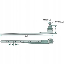 Rutulinė jungtis su pjovimo strypo galvute, skirta john elniui