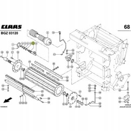 Pavaros kaiščio viršutinis volas Claas Jaguar 0009873700