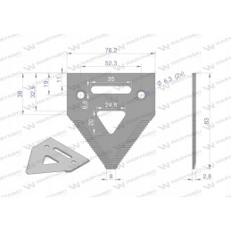 Derliaus nuėmimo peilis 83x76x3mm skylė 6 5 aplikacija h20792