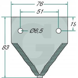 Dalgio ašmenys 83x76 mm john deere p49650h