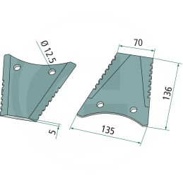 Šiaudų smulkintuvo peilis dronningborg dėklui a