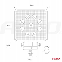 Halogeninis prožektorius darbo lempa 9x LED 9 36v 110mm