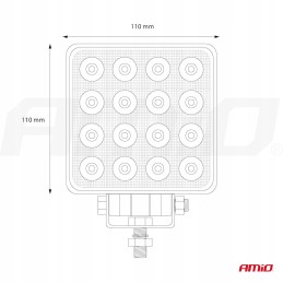 Halogeninės darbo lempos prožektorius 15xLED 110x110mm