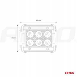 Halogeninės darbo lempos prožektorius 6xLED 95x77mm