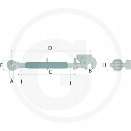 Viršutinė jungtis su kabliu 520 680mm m36x4