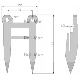 Dvipirštis durtuvas Z11228 John Deere
