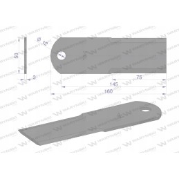 Fiksuotas peilis, šiaudų smulkintuvas, pašarų kombainas, lygus 16