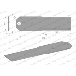 Fiksuotas peilis, šiaudų smulkintuvas, pašarų kombainas, lygus 18
