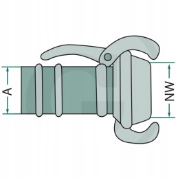 Kištukas su žarnos įvore, cinkuotas, 76mm 2 1 2