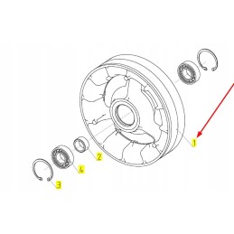 100035332 aliuminio įtempiklio skriemulys