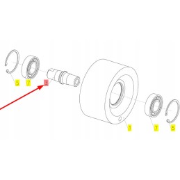101570294 kūlimo diržo įtempiklio ašis