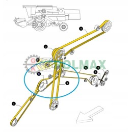 Antraštės pavaros diržas 3hb new holland case 84817632