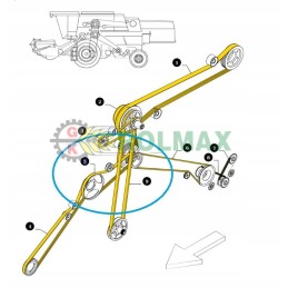 Antraštės pavaros diržas 3hb new holland case 84817632